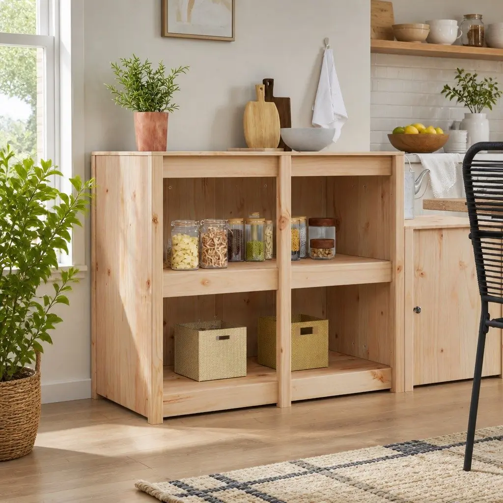 Kitchen Cabinet with Shelf Brown Oak Modern Storage Cupboard 106 x 55 x 92 cm