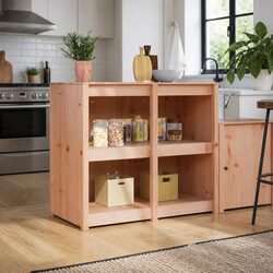 Modern Brown Oak Kitchen Storage Cupboard 106cm Wide