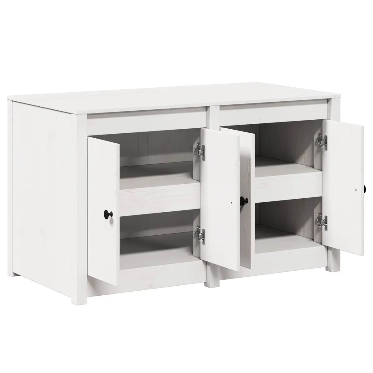 White Solid Pine Kitchen Cabinet for Storage