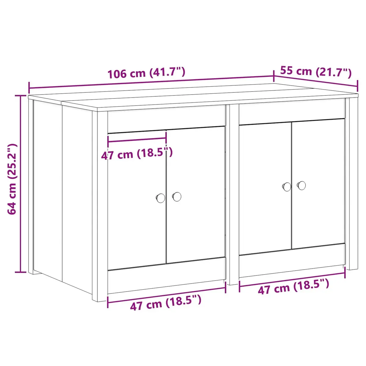 Brown Oak Kitchen Cabinet with Shelf
