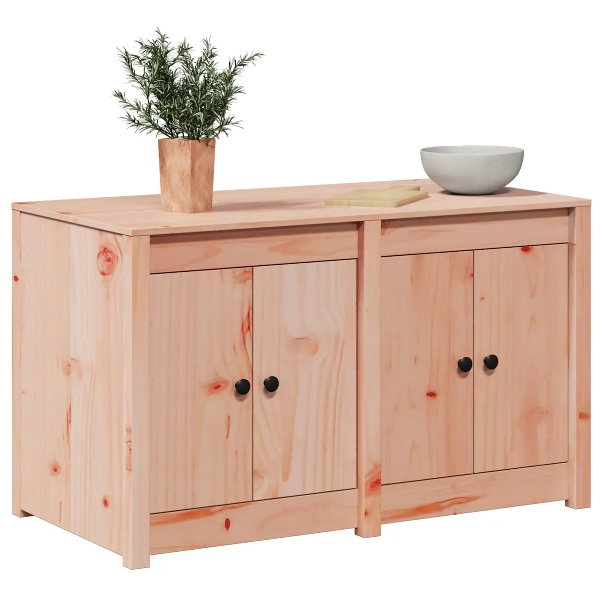 Brown Oak Kitchen Cabinet with Shelf