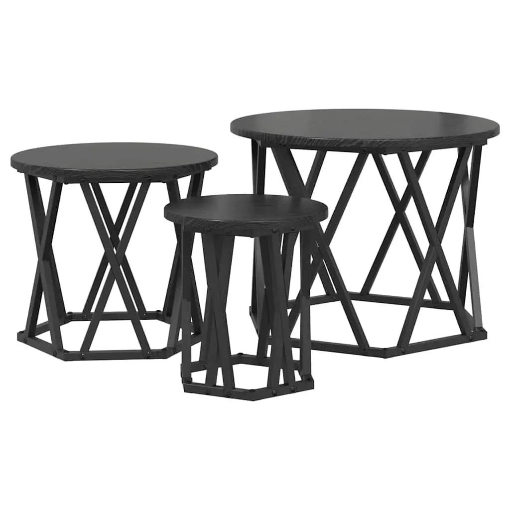 Black Nesting Side Table Set of 3
