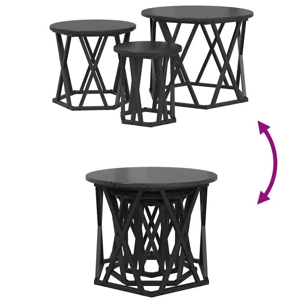 Black Nesting Side Table Set of 3