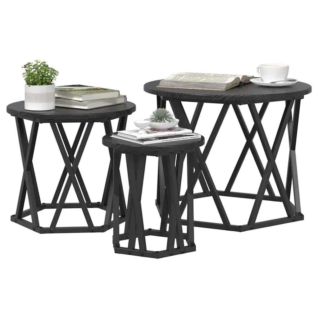 Black Nesting Side Table Set of 3