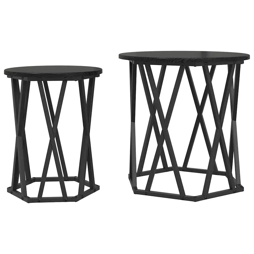 Round Coffee Table Modern Living Room Accent Lounge Furniture Black