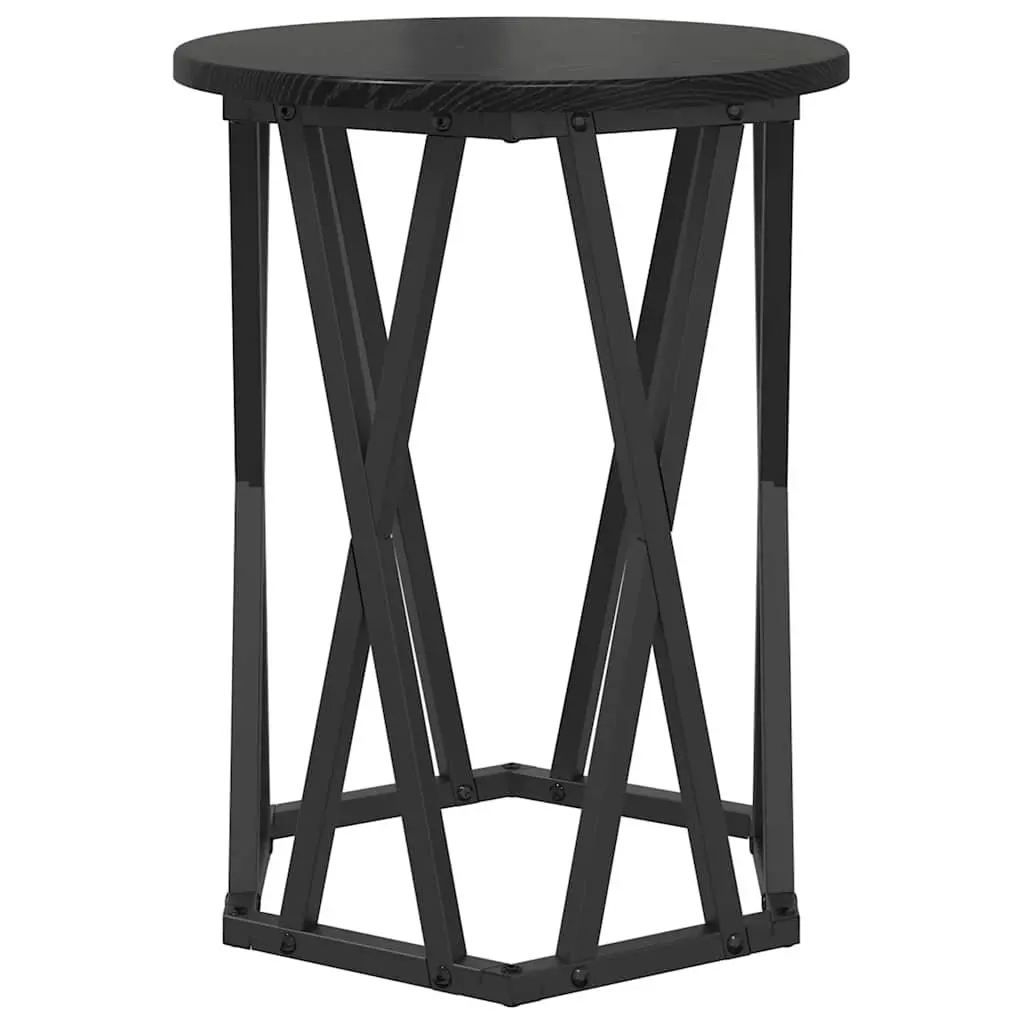 Round Coffee Table Modern Living Room Accent Lounge Furniture Black