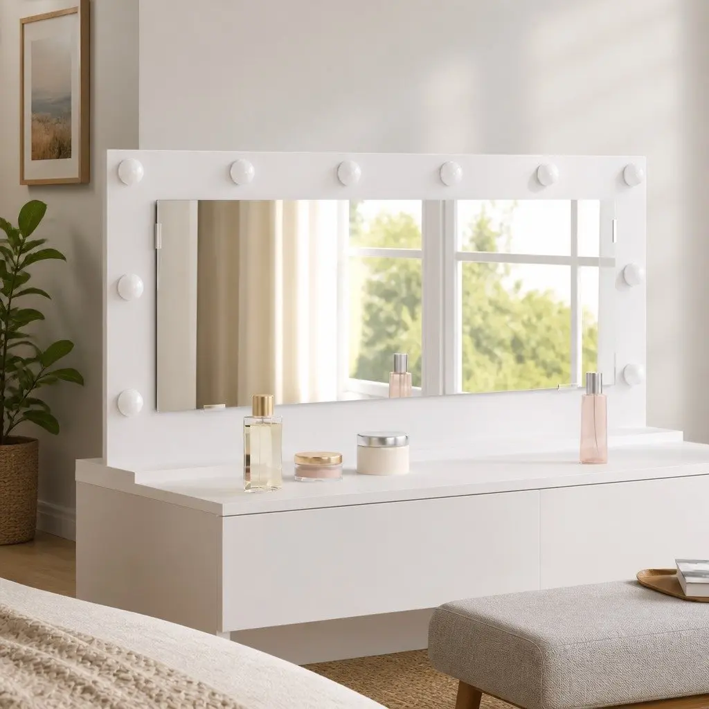 White LED Vanity Mirror for Bedroom Dressing Table 100x45cm