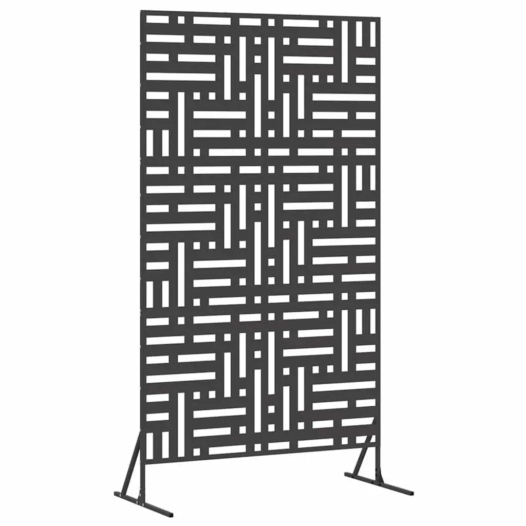 Garden Privacy Screen Steel 100x50x180cm Black Rectangle