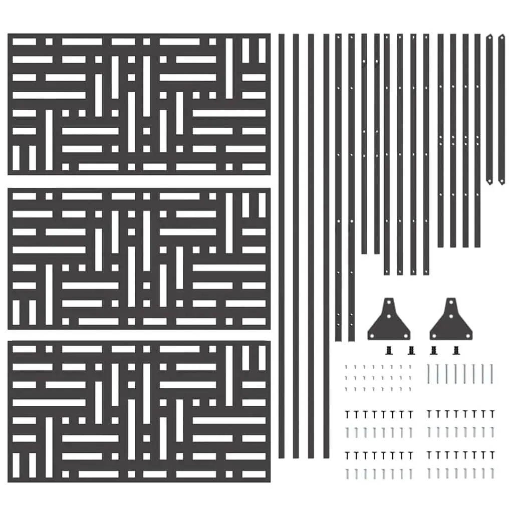 Garden Privacy Screen Steel 100x50x180cm Black Rectangle