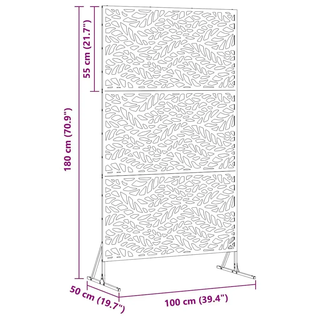 Garden Privacy Screen 100x50x180cm Rectangle Cut-Out Design Outdoor Patio