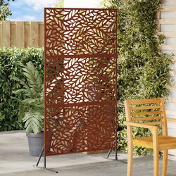 Steel Garden Privacy Screen 100x50x180cm with Cut-Out Design