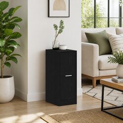 Durable Black Oak Storage Cabinet with Modern Design