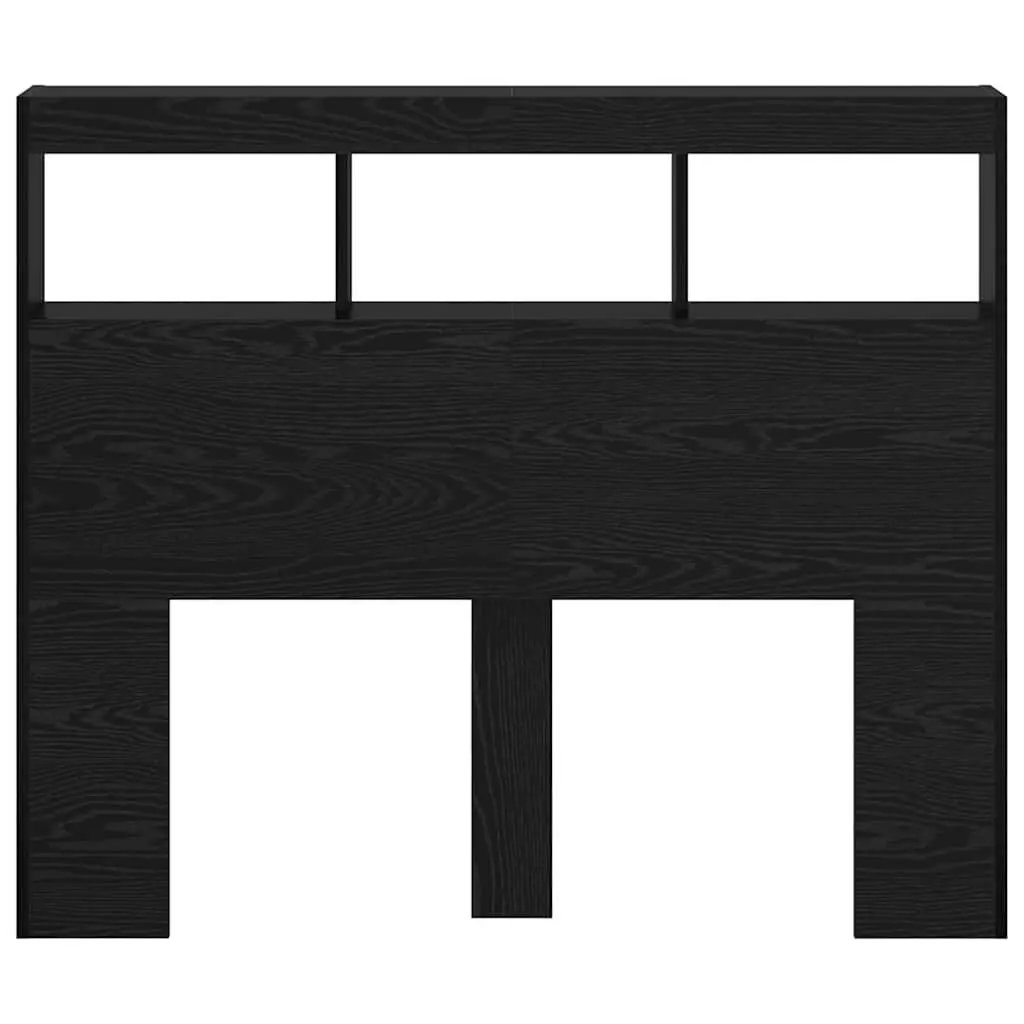 Black Oak Engineered Wood Headboard with LED Light