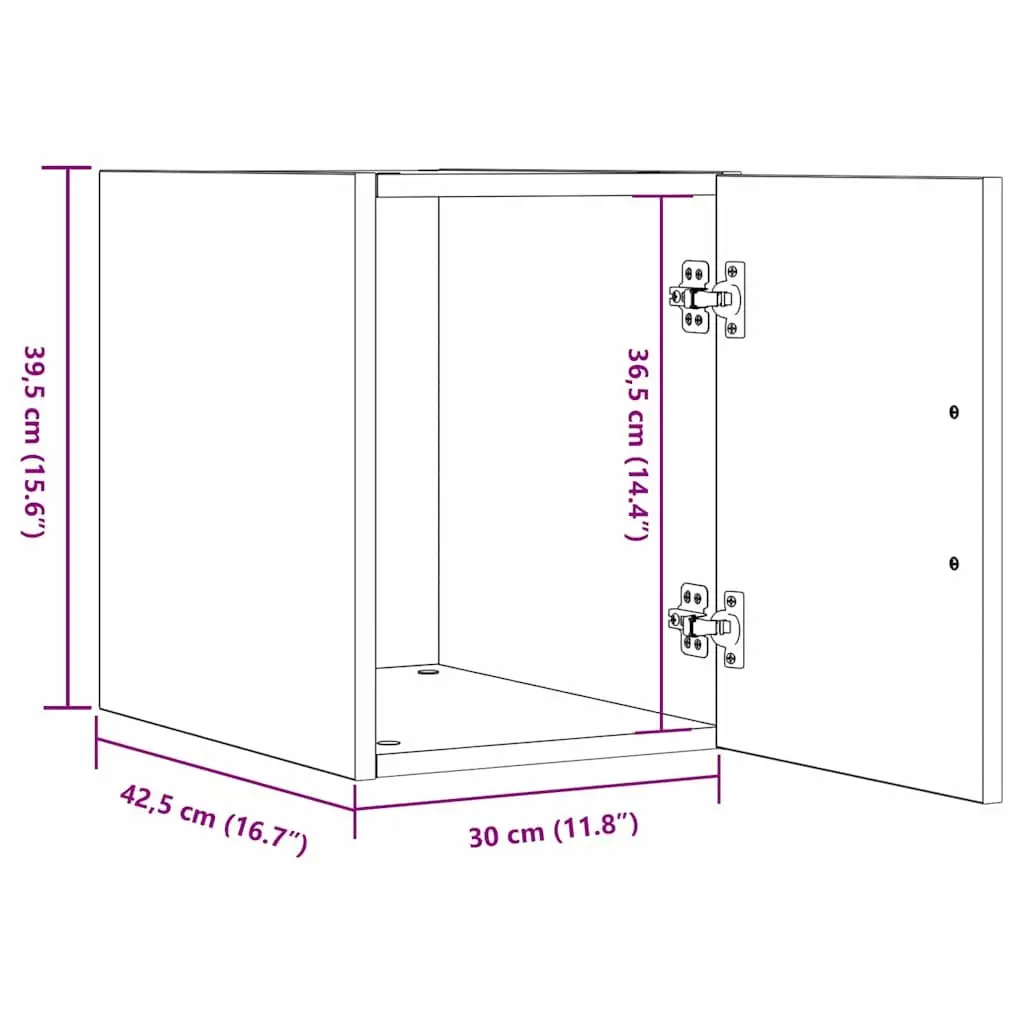 Black Oak Wall-Mounted Storage Cabinet