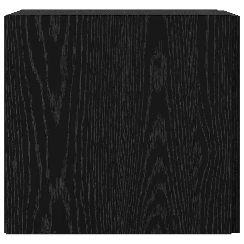 Black Oak Wall-Mounted Storage Cabinet