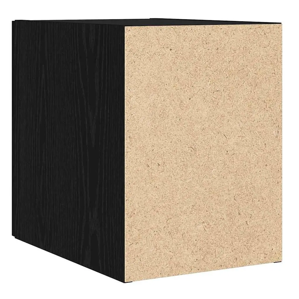 Black Oak Wall-Mounted Storage Cabinet