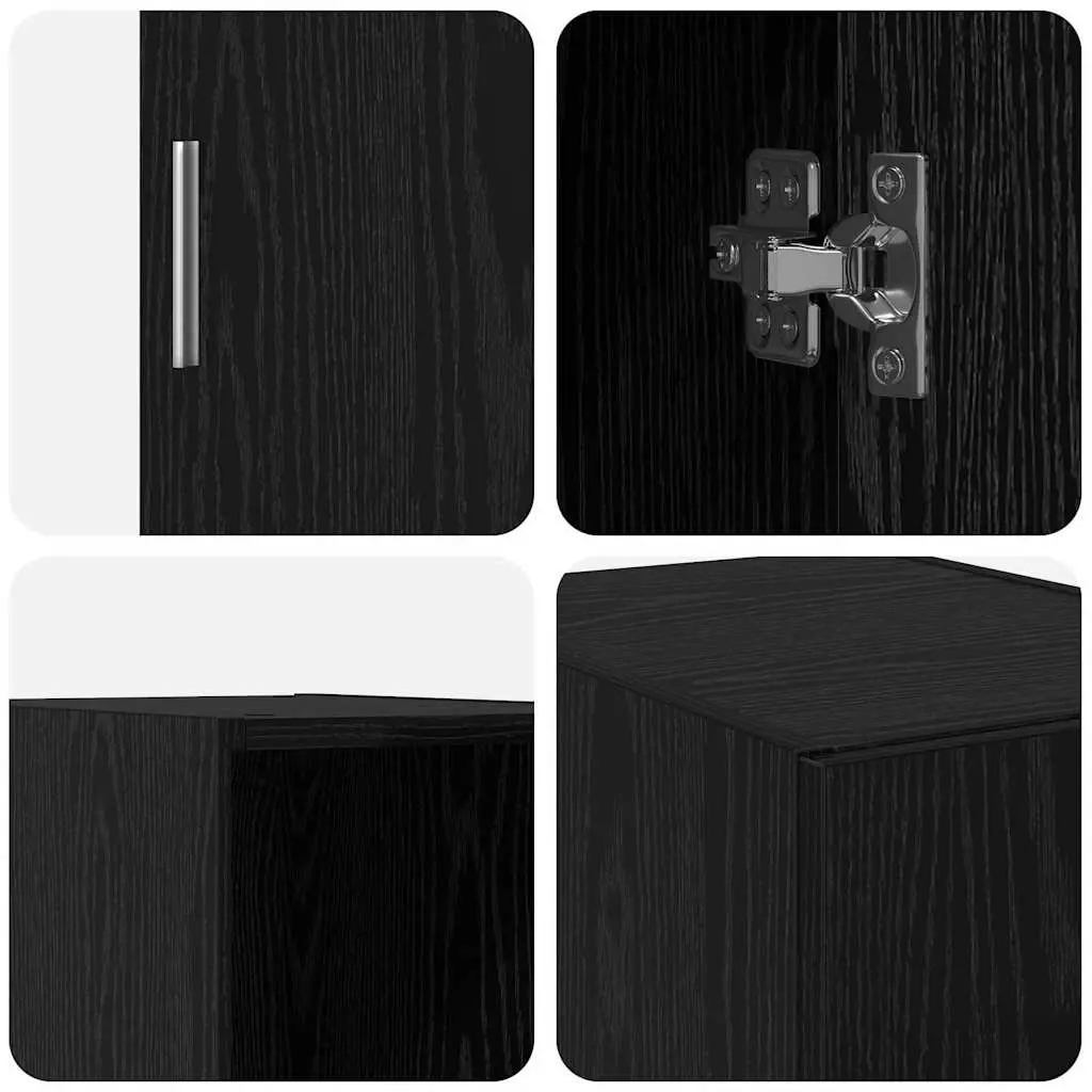 Black Oak Wall-Mounted Storage Cabinet