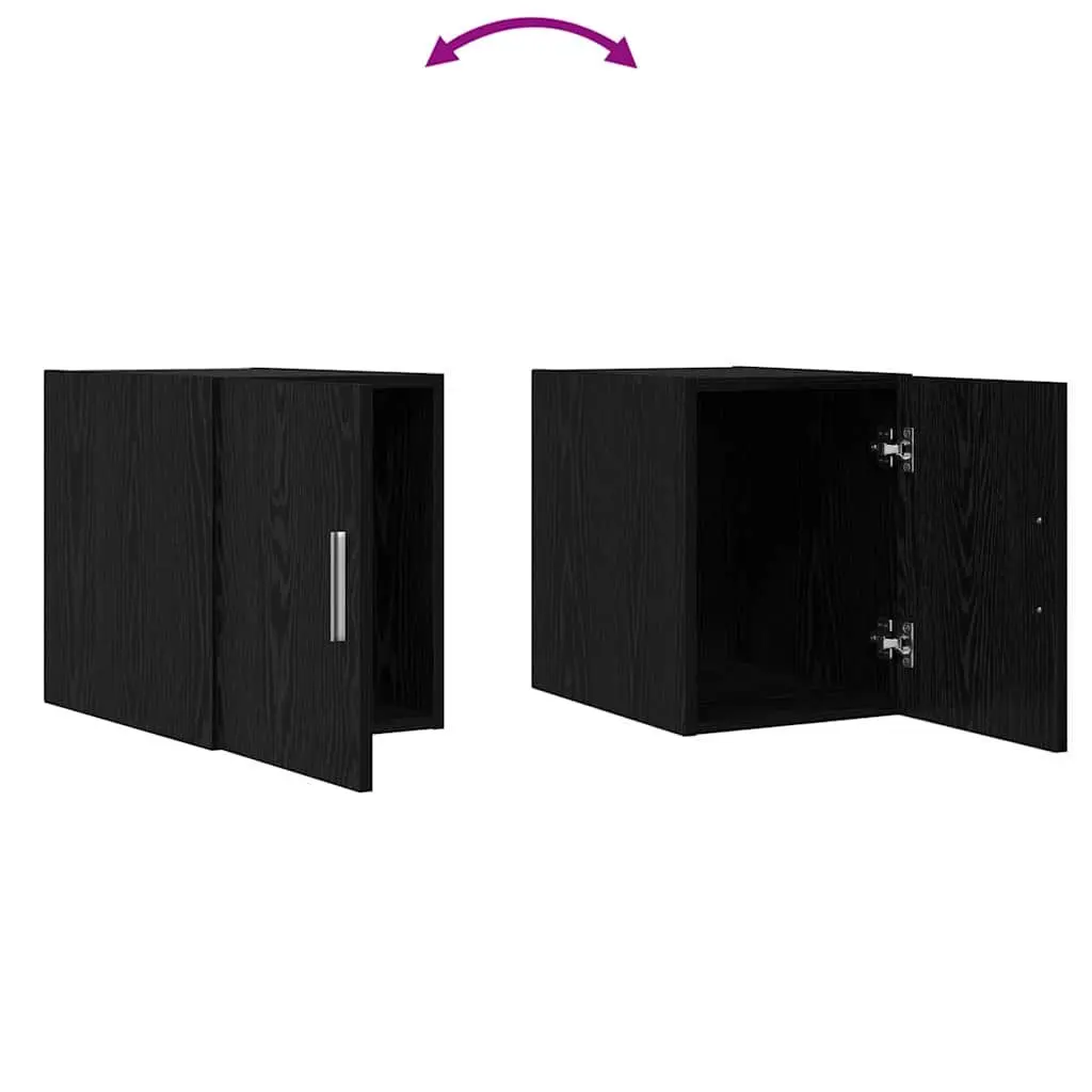 Black Oak Wall-Mounted Storage Cabinet
