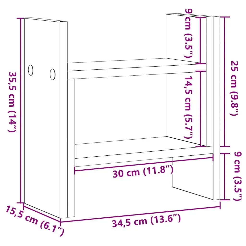 Desk Organiser Engineered Wood Compact Size Brown