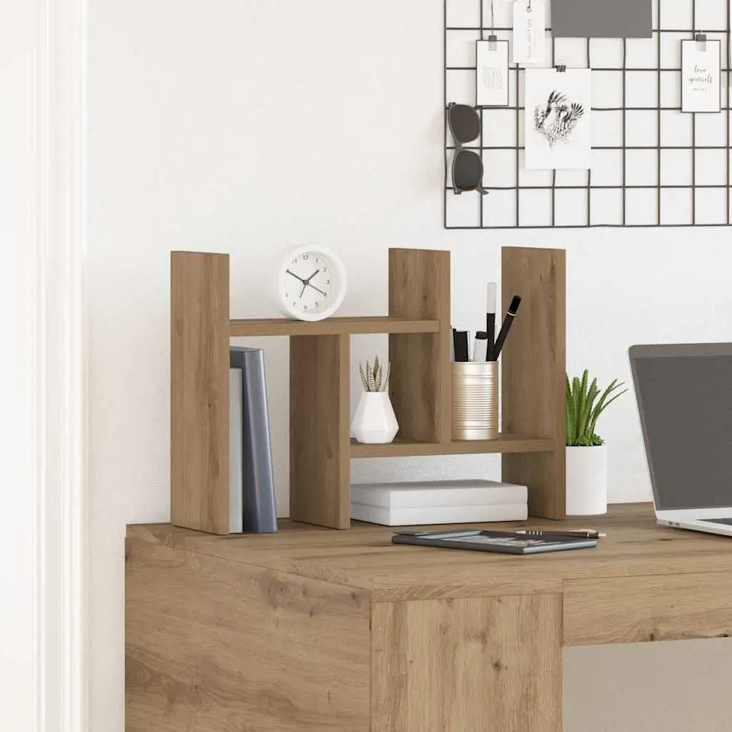 Desk Organiser Engineered Wood Compact Size Brown