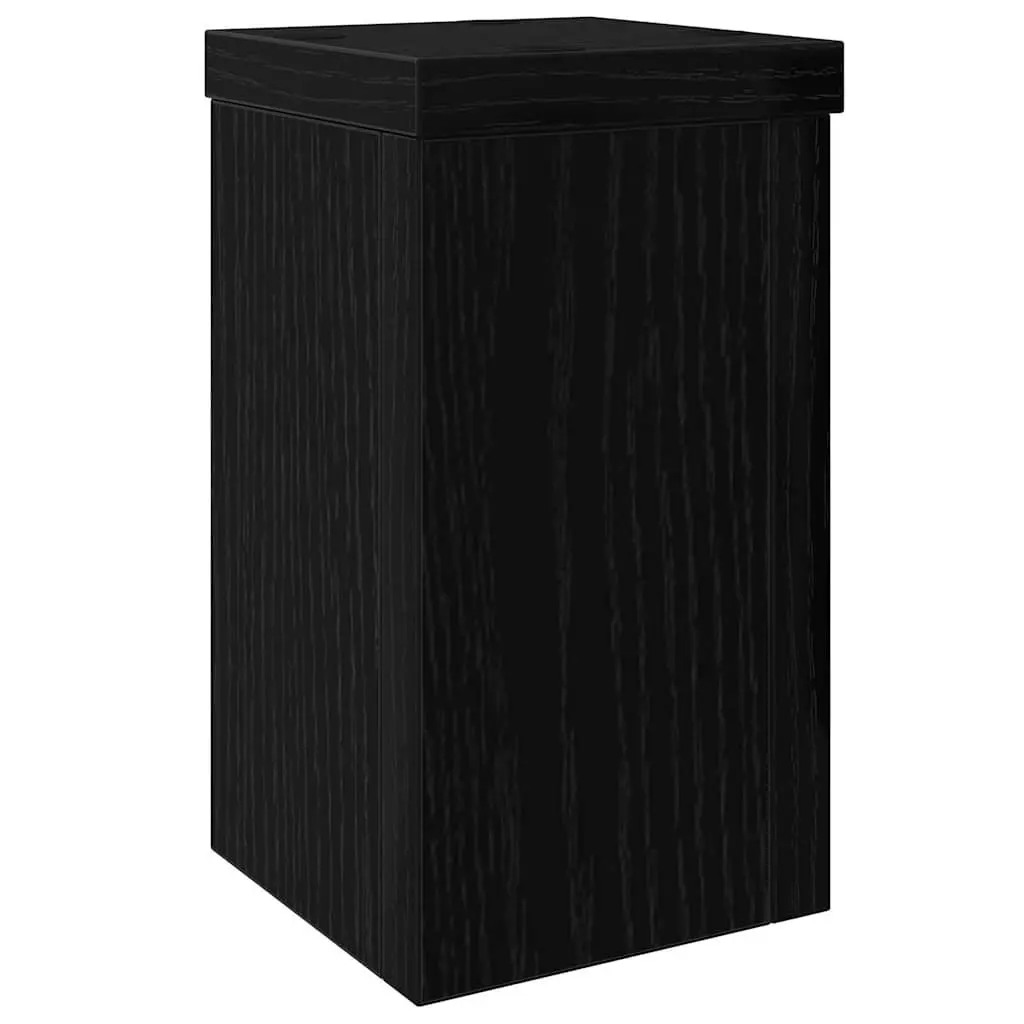 Plant Stand Engineered Wood 10 x 10 x 18 cm Black 2 pcs Indoor Outdoor Garden Display Pot