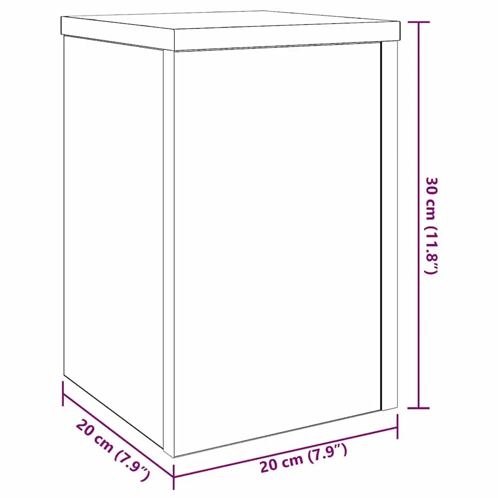 Plant Stand 2 pcs Black Engineered Wood Indoor Outdoor Garden Display 20x20x30cm