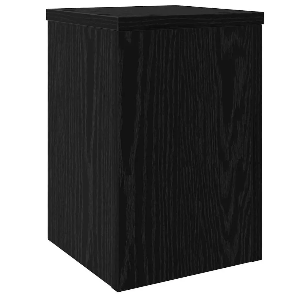 Plant Stand 2 pcs Black Engineered Wood Indoor Outdoor Garden Display 20x20x30cm