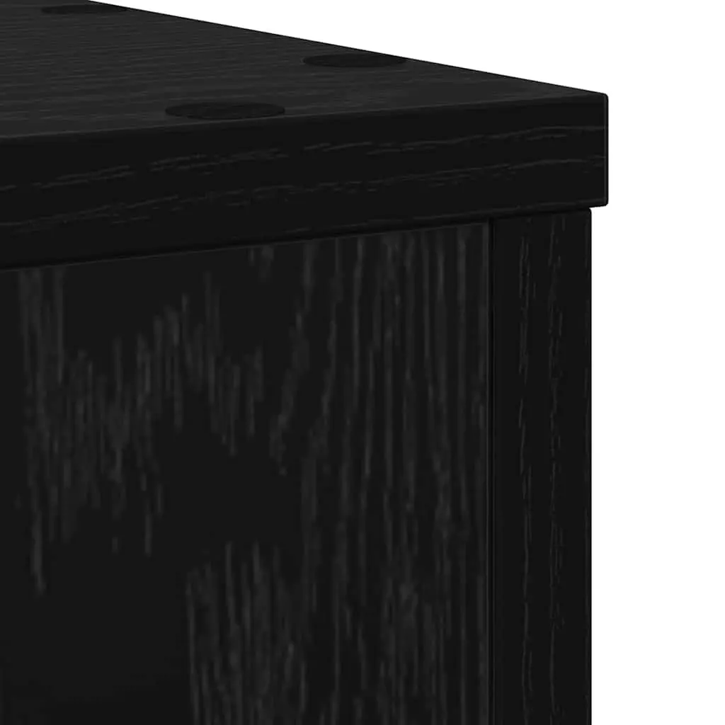 Plant Stand 2 pcs Black Engineered Wood Indoor Outdoor Garden Display 20x20x30cm