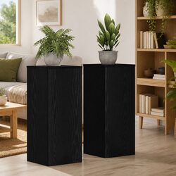 Black Oak Plant Stand Set of 2 - 30x30x70cm