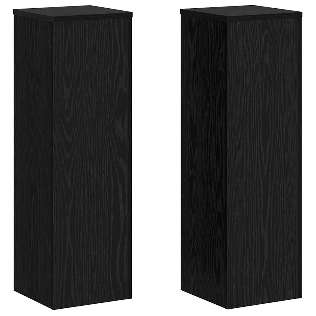 Plant Stand Engineered Wood 25 x 25 x 80 cm Black 2 Piece