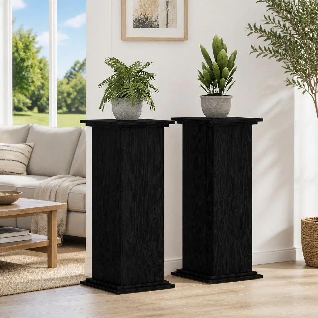 Black Oak Plant Stand 33x33x80cm for Display