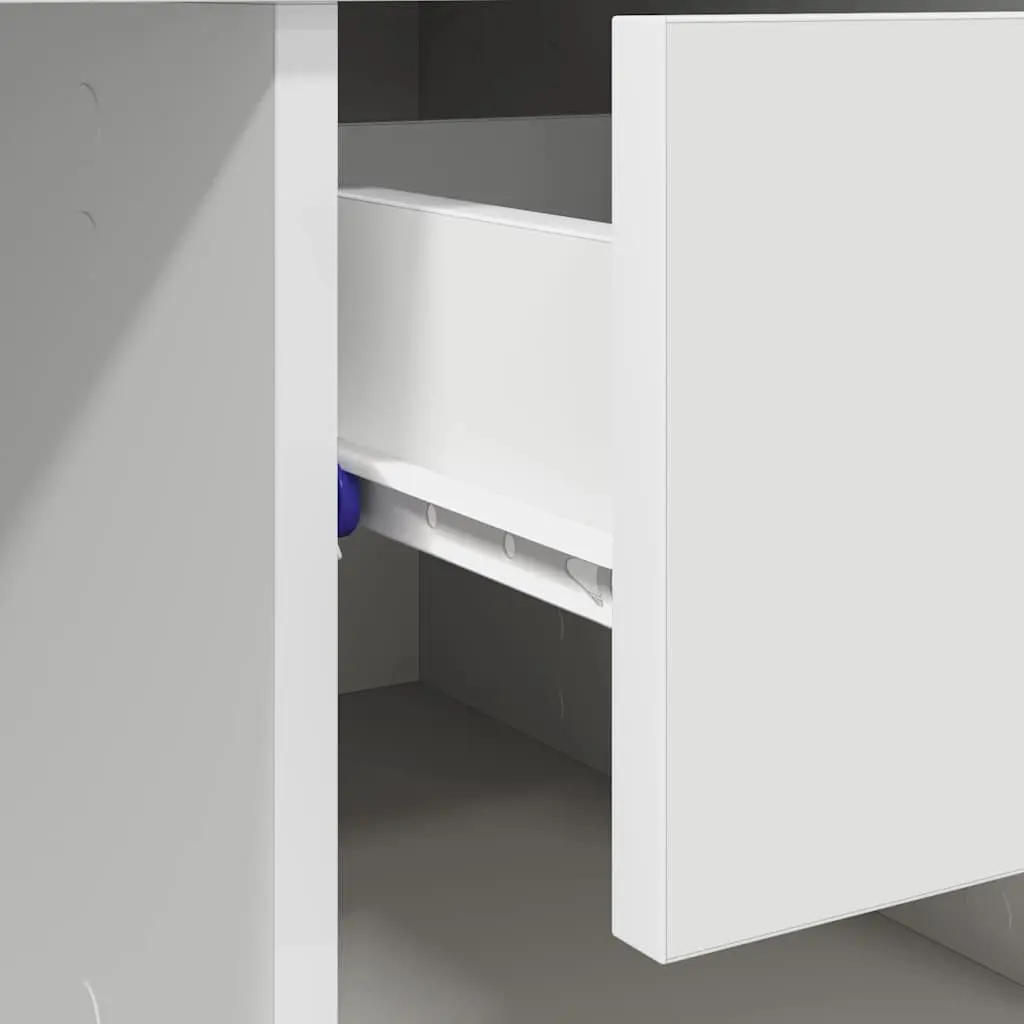 White Writing Desk with Drawer Engineered Wood Office Study Furniture Storage