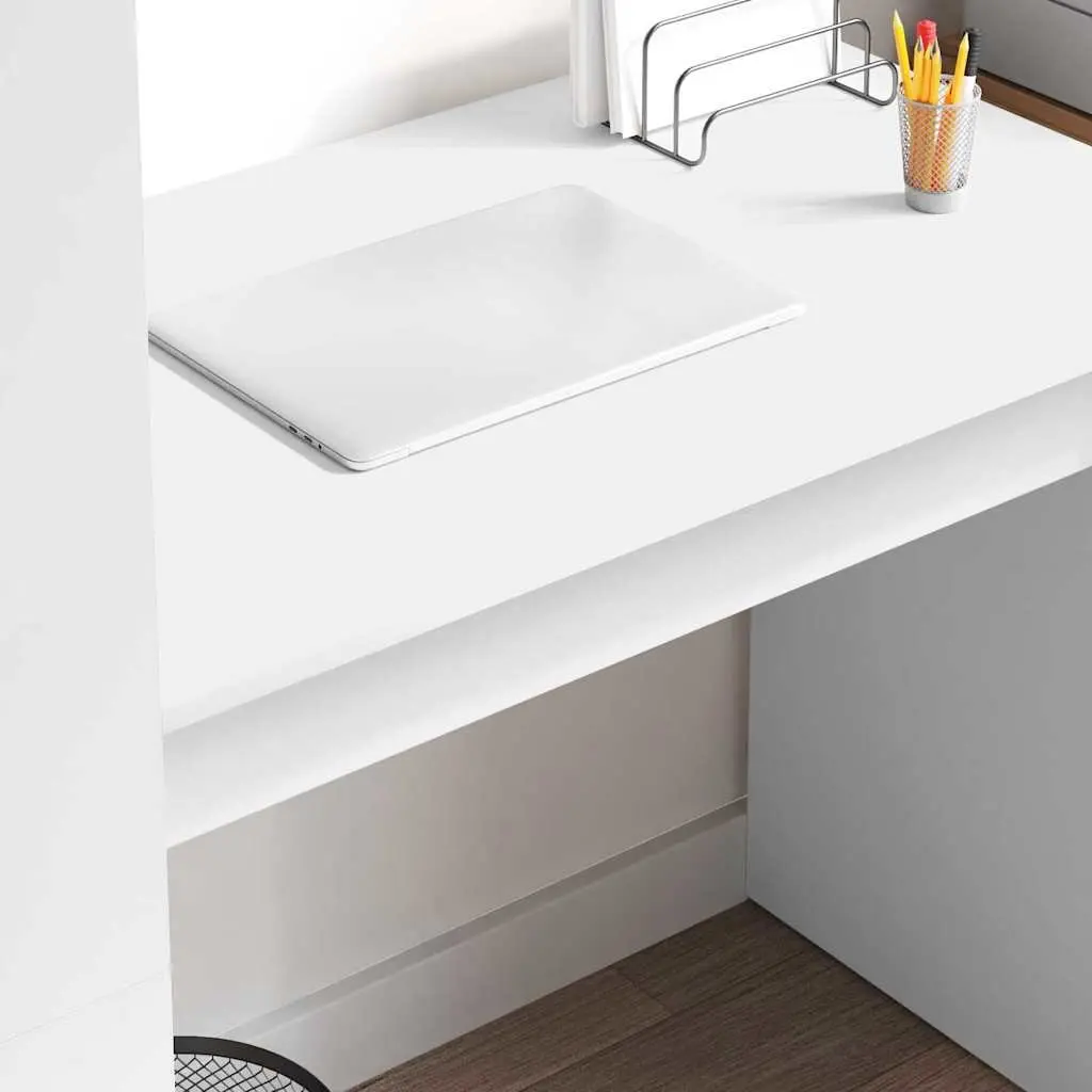 White Modern Study Desk with Shelves 113x54x120cm