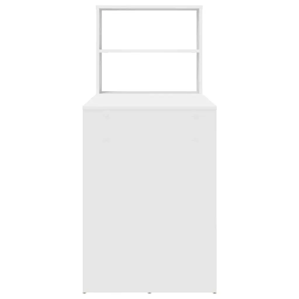 White Modern Study Desk with Shelves 113x54x120cm