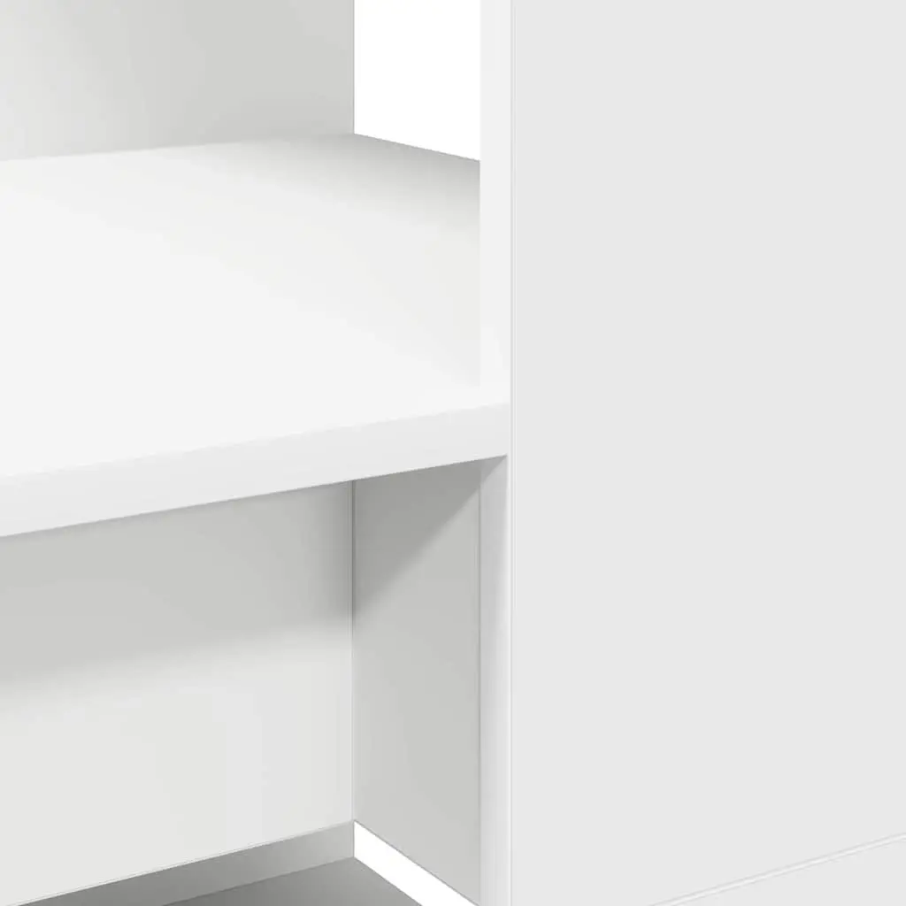 White Modern Study Desk with Shelves 113x54x120cm