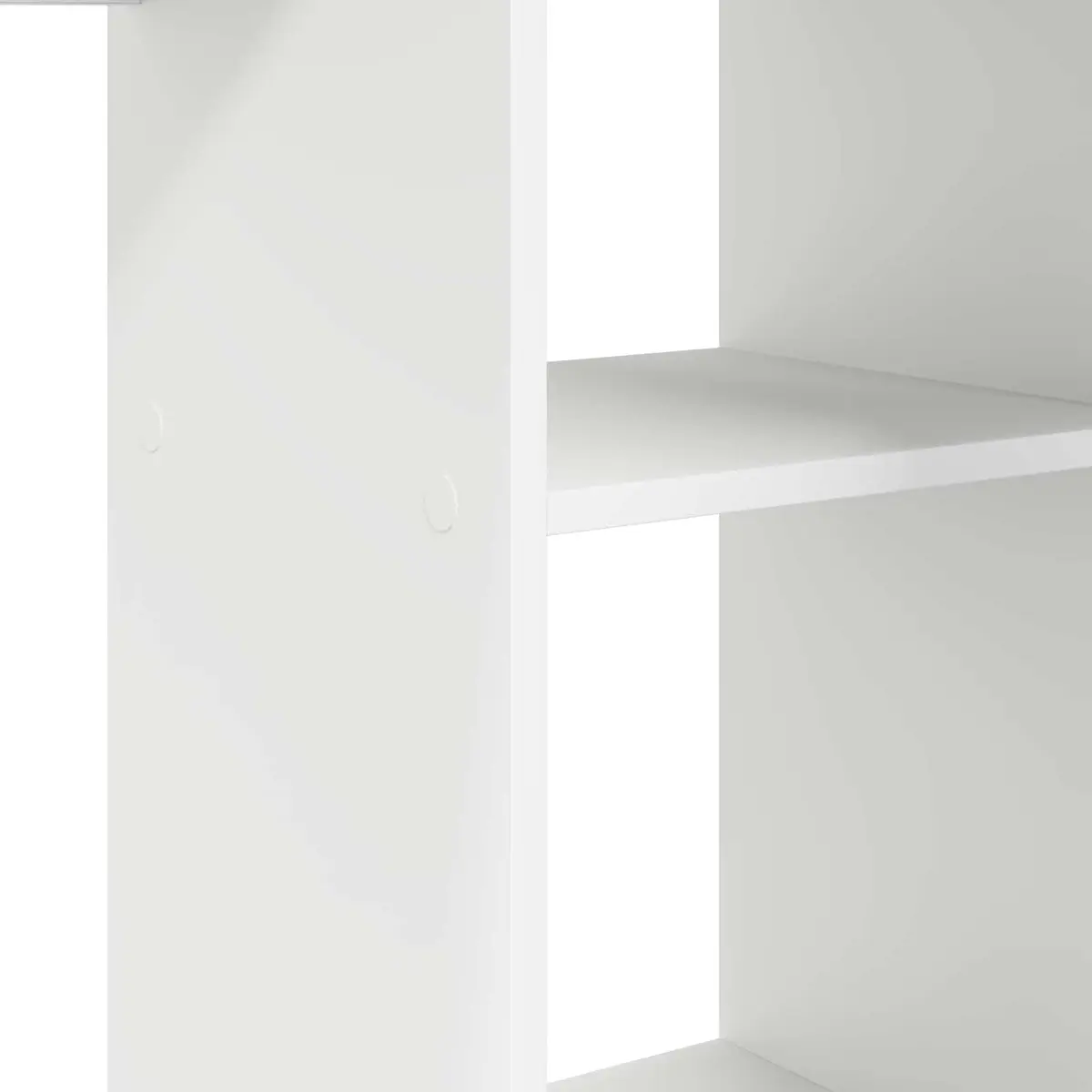 White Corner Desk with Shelving for Home Office