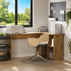 Stylish Brown Corner Desk for Modern Offices