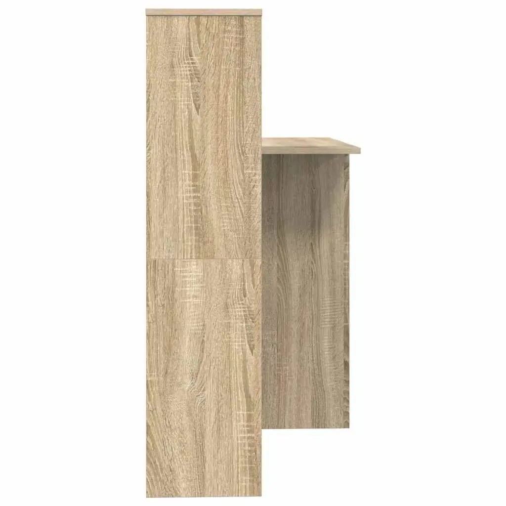 Engineered Wood Desk with Storage Shelves Brown Sonoma Oak Home Office Furniture