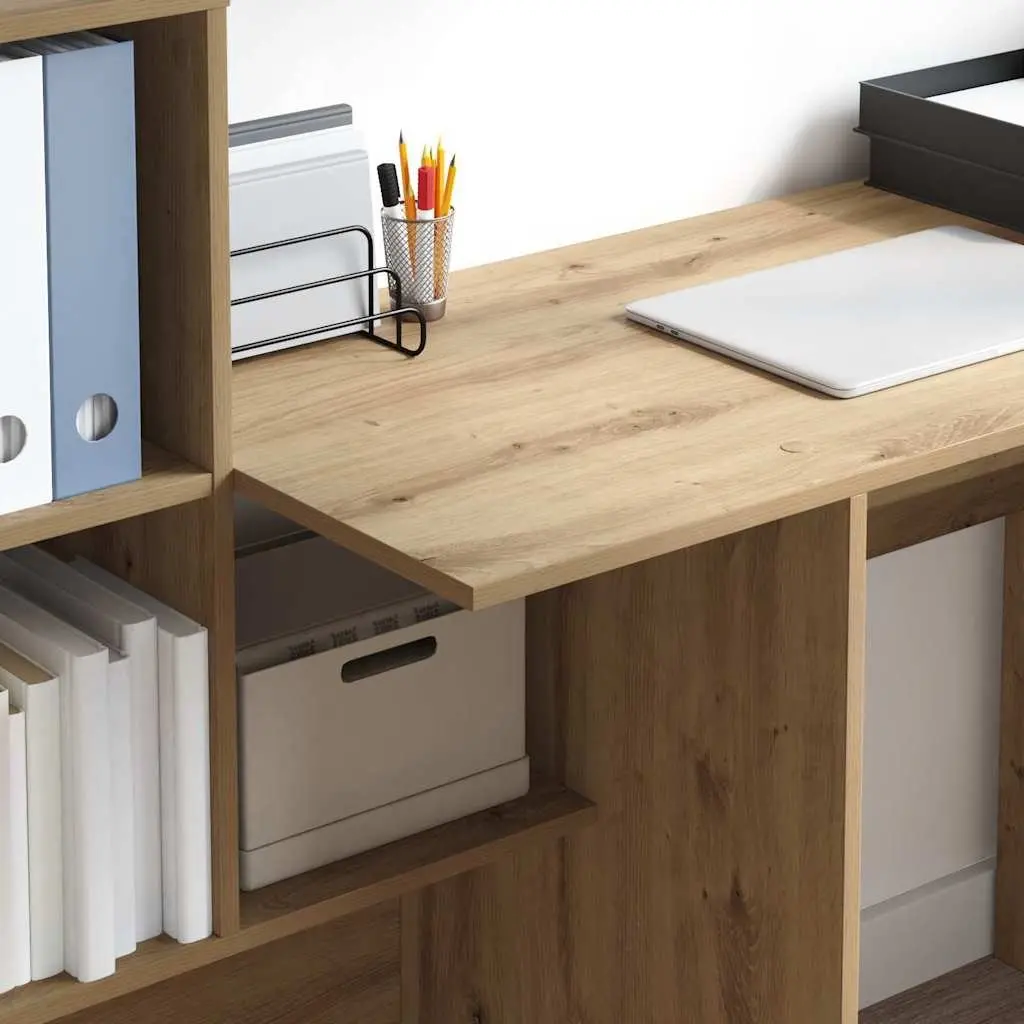 Brown Engineered Wood Desk for Home Office