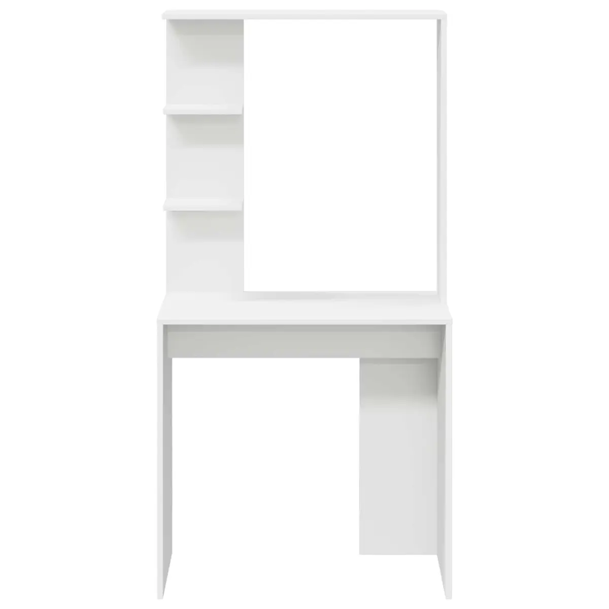 White Writing Desk with Integrated Storage Shelves