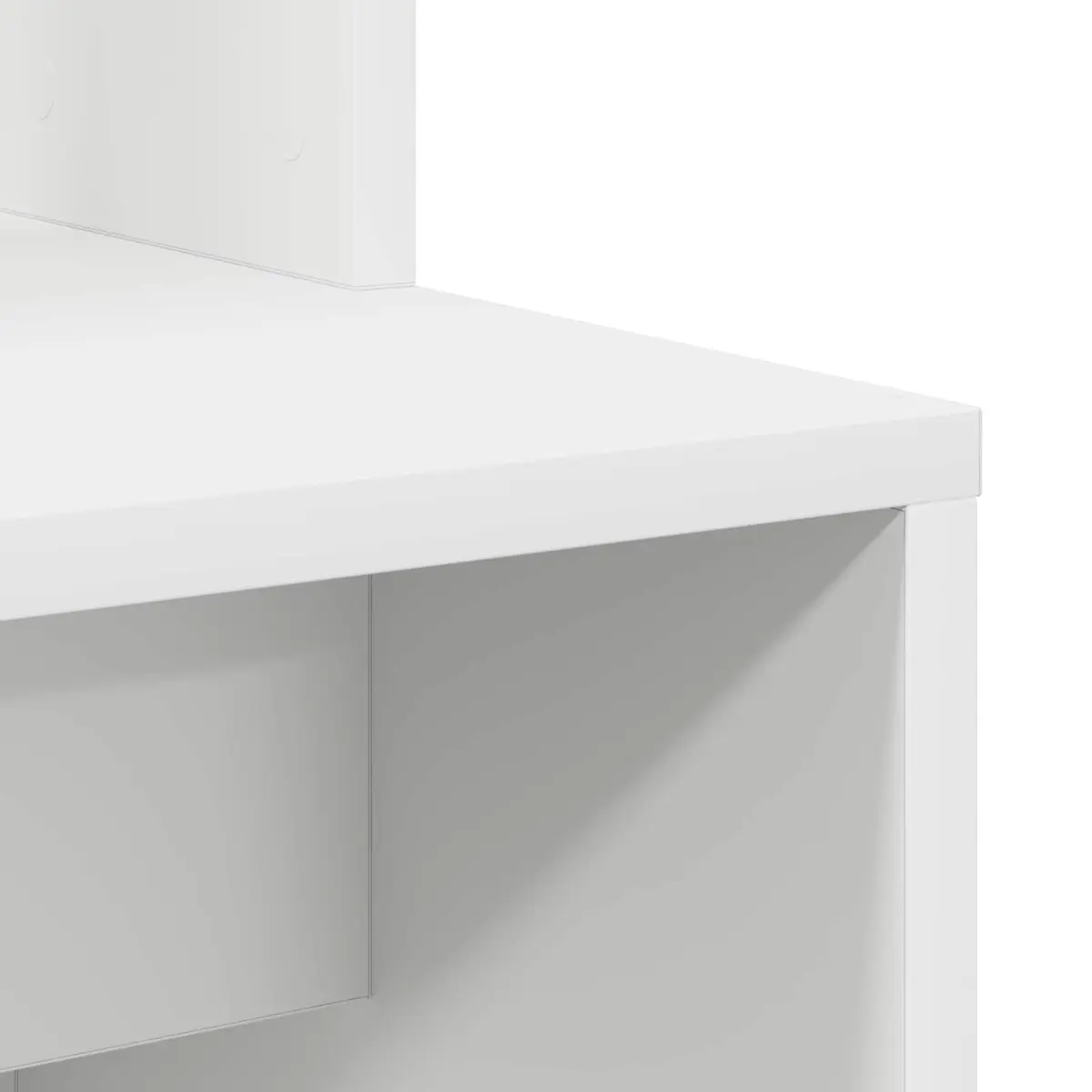 White Writing Desk with Integrated Storage Shelves