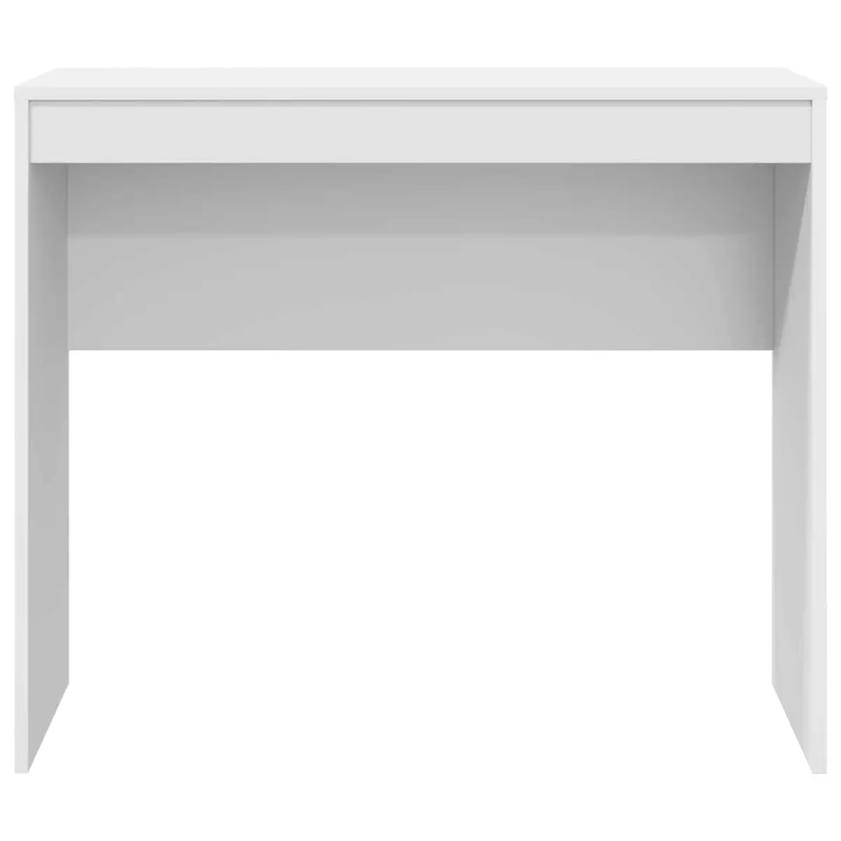 White Writing Desk Compact Home Office Study Workspace Engineered Wood