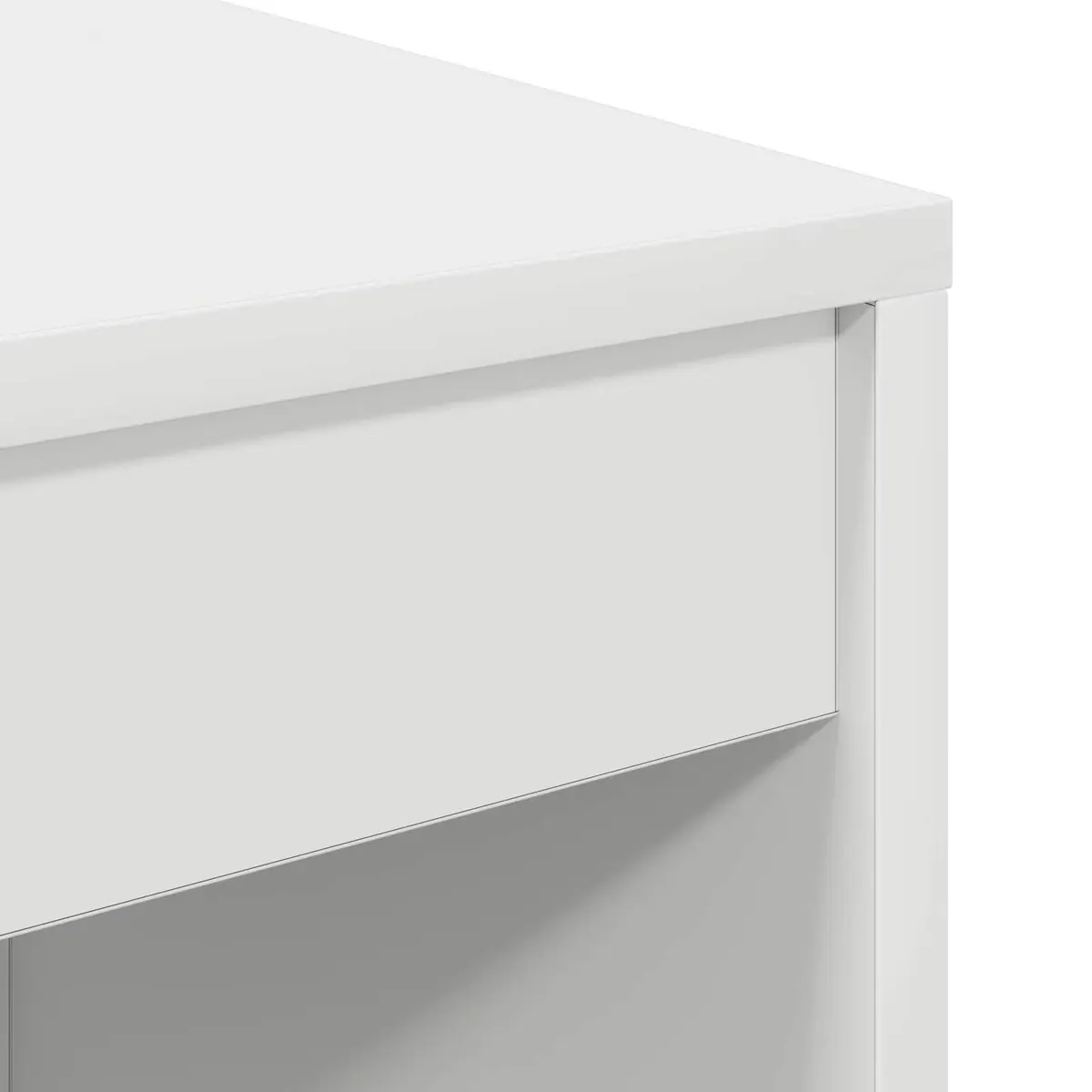White Writing Desk Compact Home Office Study Workspace Engineered Wood