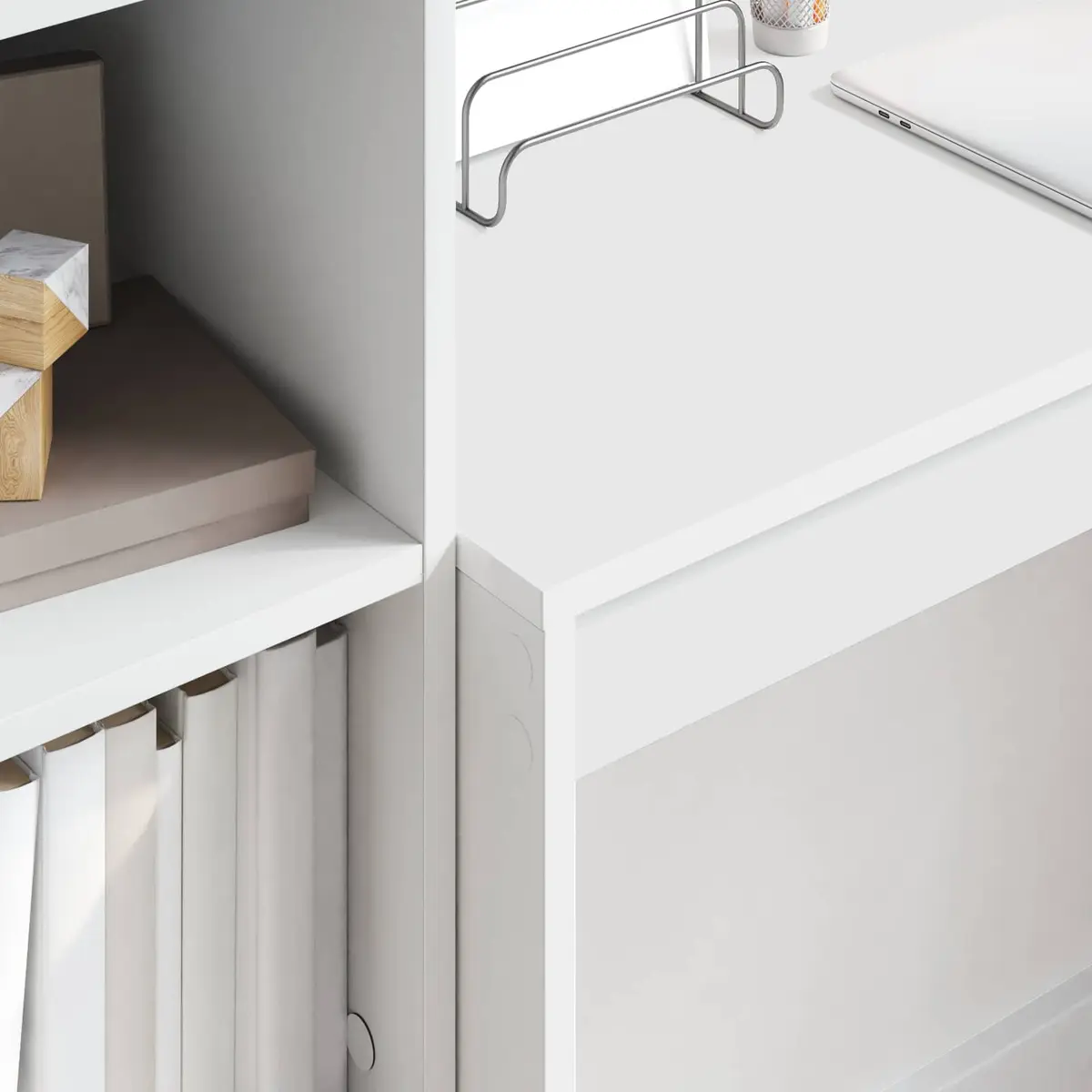 White Writing Desk Compact Office Study Workspace 100x40x76cm Engineered Wood