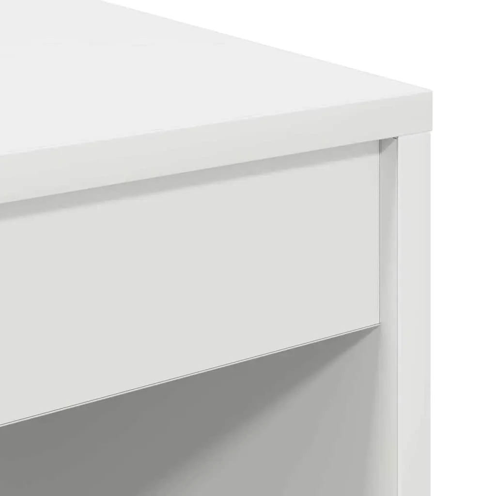 White Writing Desk with Solid Wood Frame