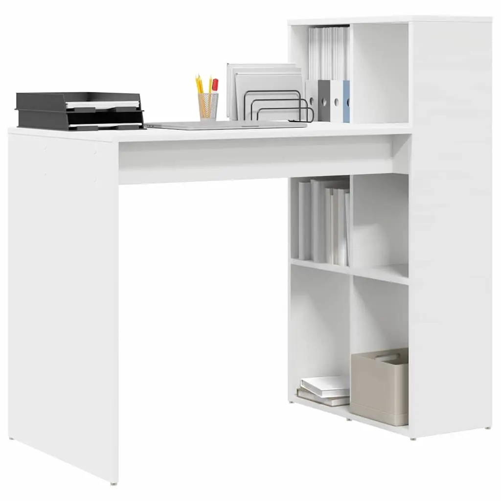 Computer Desk Engineered Wood 108x55x103.5cm White
