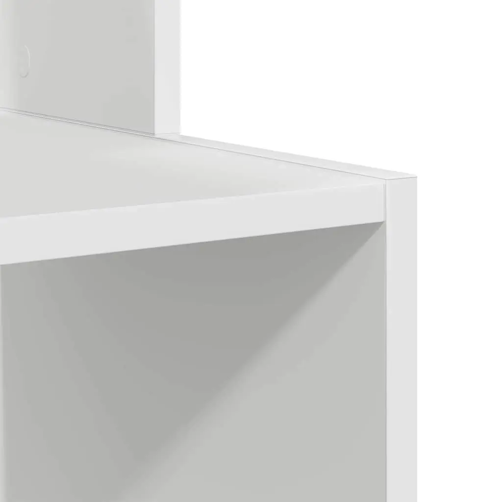 White Computer Desk with Drawer and Shelves