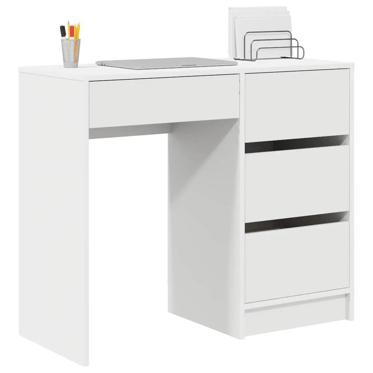 White Computer Desk with Drawer Storage 90 x 37.5 x 75 cm