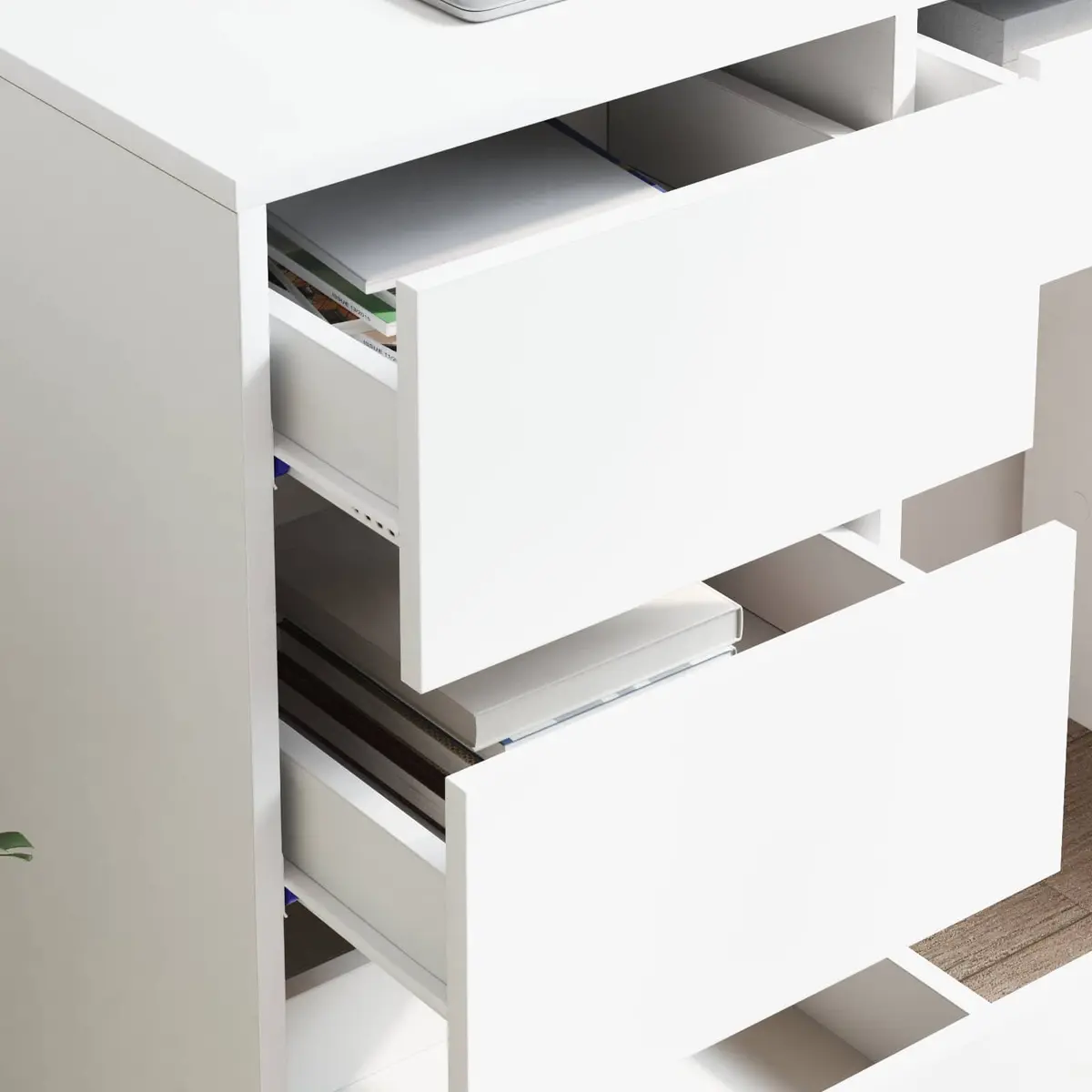 White Computer Desk with Drawer Storage 90 x 37.5 x 75 cm