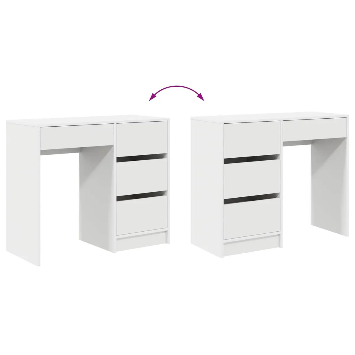 White Computer Desk with Drawer Storage 90 x 37.5 x 75 cm
